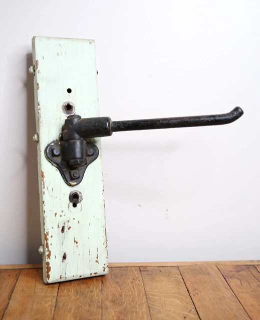Antique Cast Iron swing arm hook train caboose industrial large heavy duty