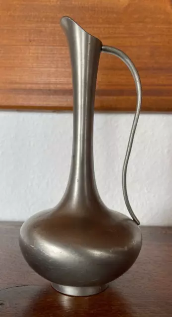 PEWTER Schwyzer Zinn, elegante Vase mit Henkel, H ca. 22cm