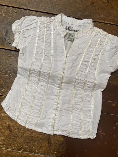 Camicia boho ragazza Guess età 3-4 anni '90 stile vintage