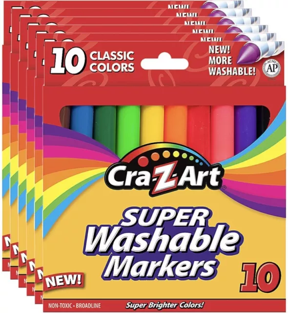 24 PC Classic Color Markers Brilliant Assorted Colors Fine Tip Line Washable Art