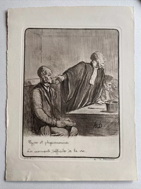 Honore Daumier Types et Physionomies Signed Numbered 81/500 Print on Rives Paper 2