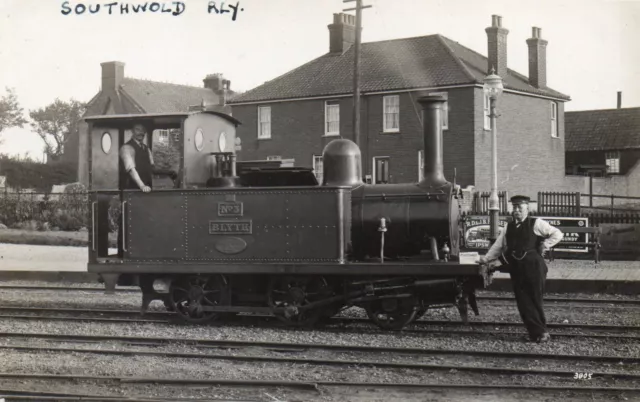 early B/W RP POSTCARD 0-6-0 Loco 'Blyth' at Southwold Railway, Suffolk