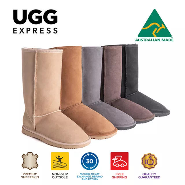 【EXTRA 15% OFF】UGG Boots Women Men Tall Classic Australian Made Sheepskin Boots