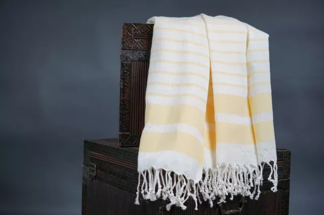 Turkish bath towel, beach cover/towel, spa towel,100 percent cotton, YELLOW