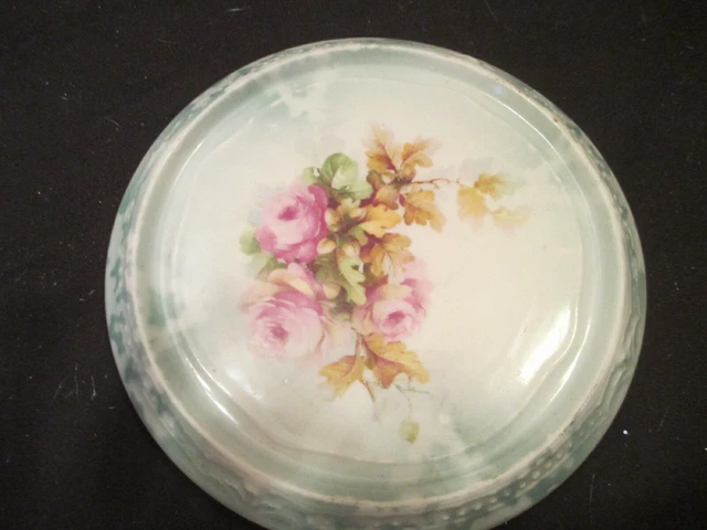 Vintage Candle Plate Hand Painted Floral Porcelain Made In Germany Number 222