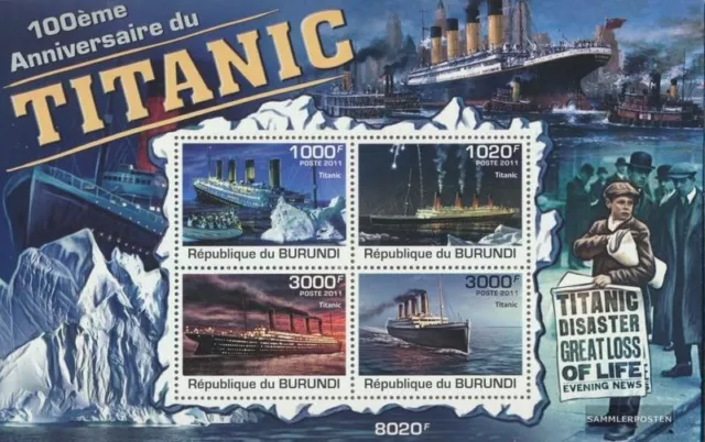 Burundi Block 176 (kompl. Ausgabe) postfrisch 2011 100. Jahrestag der Titanic