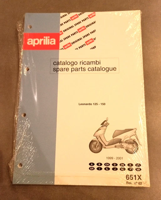 Catalogo Ricambi Aprilia Leonardo 125 150 '99-'01 Cod 651X Rif N°02 Ultimo Pezzo