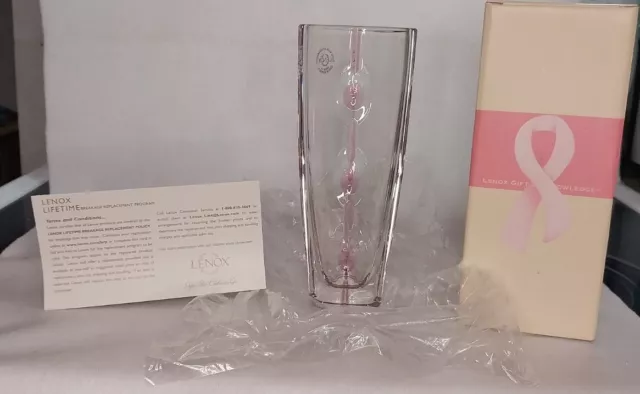 Lenox Bud Vase "Gift of Knowledge" Full Lead Crystal Rose Accent Oval CZECH made