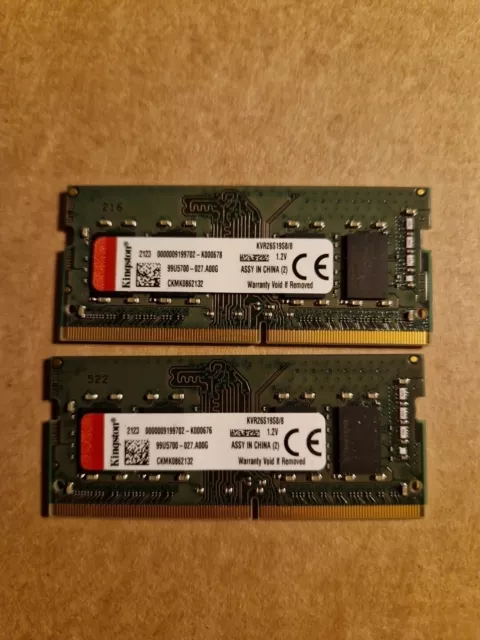 Kingston 16gb (2x8) ddr4 sodimm 2666