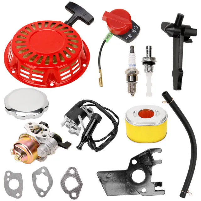 For Honda GX160 GX200 Carburetor Recoil Ignition Coil Spark Plug Air Filter Kit