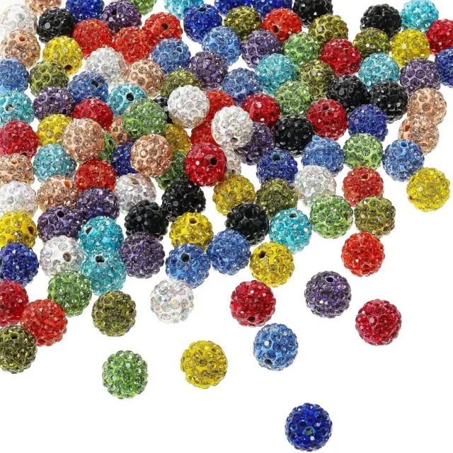 120 PCS Rhinestone Rhinestone Clay Beads Polymer Clay Crystal Beads  Necklace