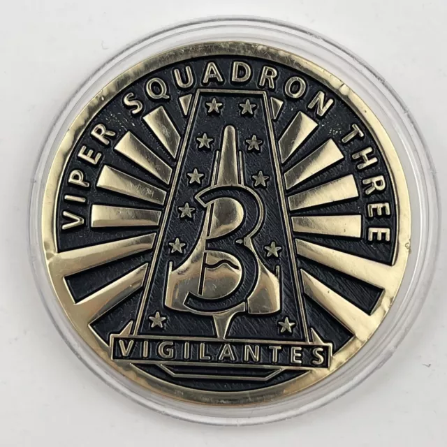 Battlestar Galactica BSG 75 Challenge Coin Viper Squadron Three Vigilantes 2014