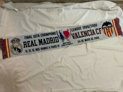 BUFANDA FINAL UEFA CHAMPIONS LEAGUE 1999/00 REAL MADRID vs VALENCIA CF en PARIS 