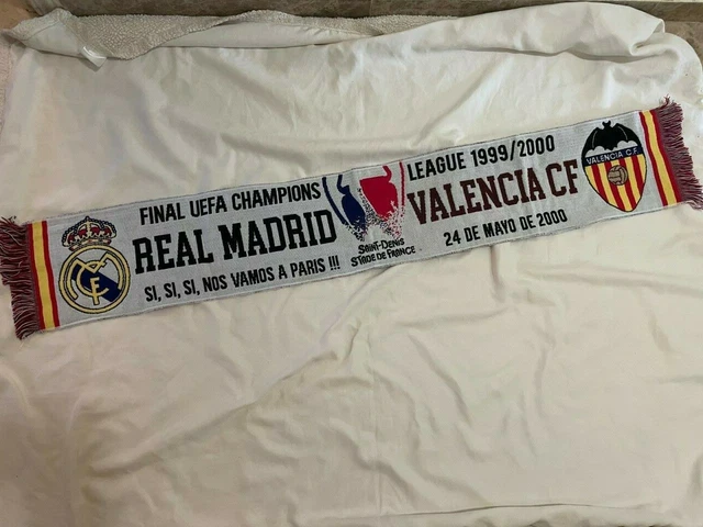 BUFANDA FUTBOL FINAL UEFA CHAMPIONS LEAGUE 1999/00 REAL MADRID vs VALENCIA CF 9,72 - PicClick FR