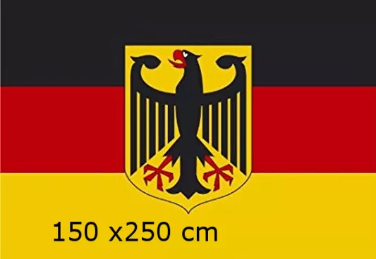 Deutschland Flagge mit Adler 150 x 250 cm XXL Fahne sehr groß TOP Qualität!