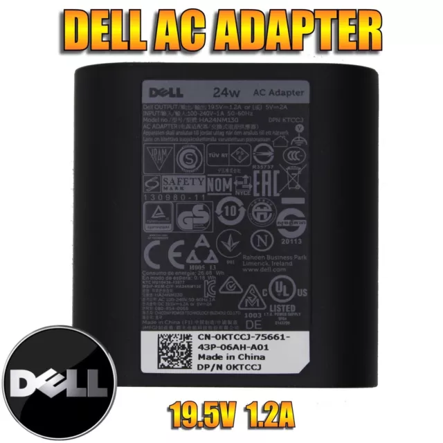 Adaptateur secteur de remplacement neuf pour tablette Dell Venue 11 8 7 Pro 24 W HA24NM130 KTCCJ 3