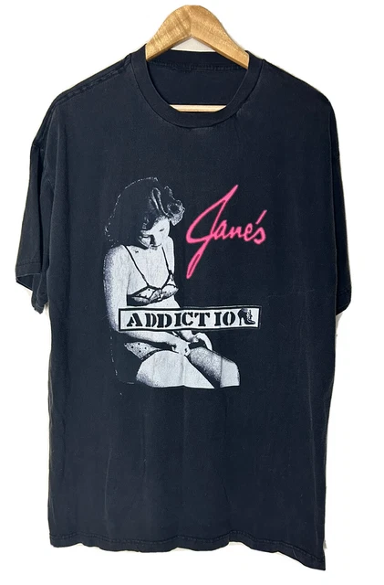 Vintage Jane's Addiction Shirt 90s Black Short Sleeve Crew Neck Concert Tee XL