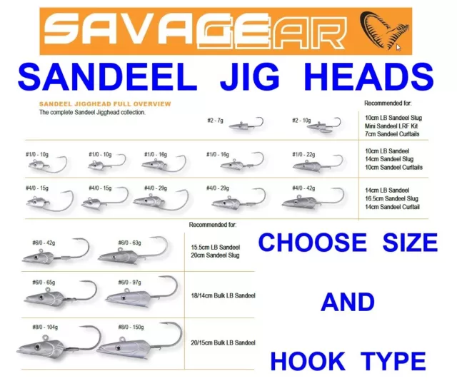 Savage Gear Sandeel Jig Heads For Minnow Real Eel V2 Weedless Slug Cannibal Shad