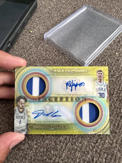 2022-23 Bowman University Inception Kyle Filipowski Derek Lively Auto Patch /50