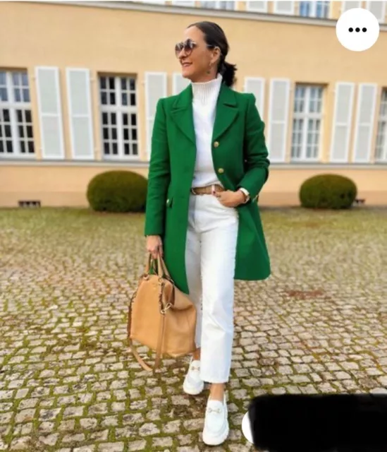 ZARA NEW WOMAN TAILORED WOOL COAT BOTTLE GREEN Size M 8420 744 100.00 PicClick UK