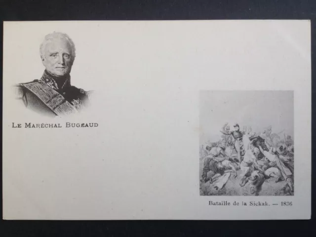 cp LITHO ESTAMPE Portrait du Maréchal BUGEAUD Bataille de la SIKKAK 1836 Algérie
