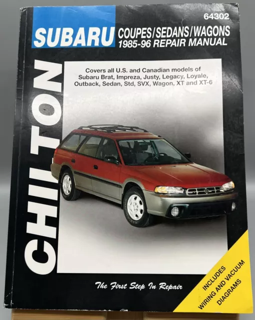 Chilton Manual #64302, SUBARU-Coupes, Sedans, Wagons 1985-96 -Repair Manual