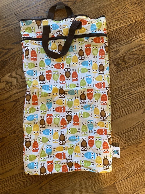 Planet Wise Wet/Dry Bag. Large. Hanging. Owls