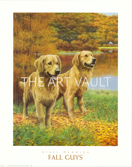 Nigel Hemming Fall Guys Brown Golden Retriever  24x30