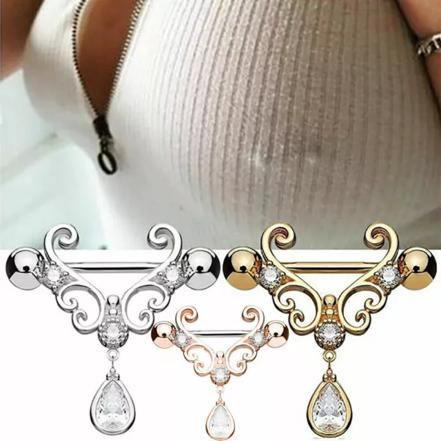 Schöner Sexy Nippelring Langhantel Baumelnde Kette 14G Piercing-Schmuck/ G