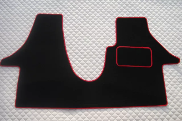 Adapté À VW Transporter T5 2013 Camionnette, Noir/Rouge Passepoil 1 Pièce Tapis