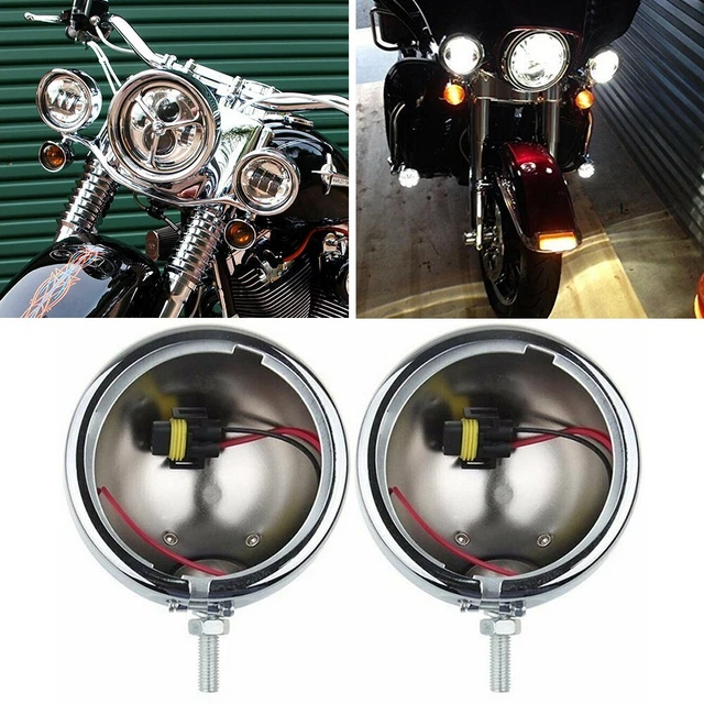 For 4.5 \" Brouillard Lampe Boîtier Seau Argent 2PCS Auxiliaire en Passant