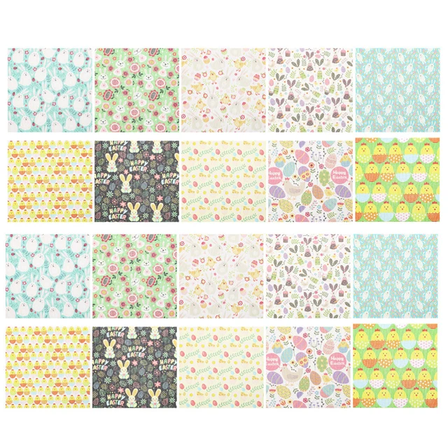 20 un. paños de impresión de Pascua hágalo usted mismo Craft Patchwork para coser edredones