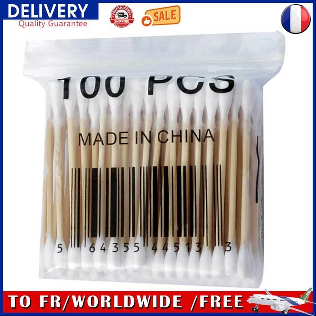 100x Disposable Cotton Sticks Wound Treatment Cotton Swab Ears Cleaning Tool