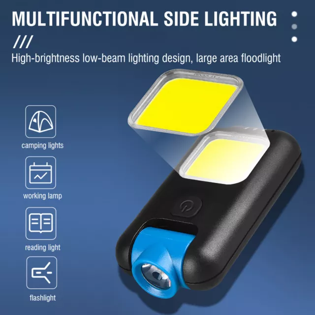 Mini COB LED Keychain Flashlight Light Lamp Pocket Torch Rechargeable Waterproof 2