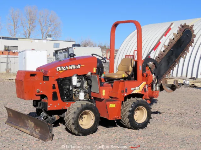 2015 Ditch Witch RT45 Ride On H314 Trencher Tractor Dozer Blade Diesel