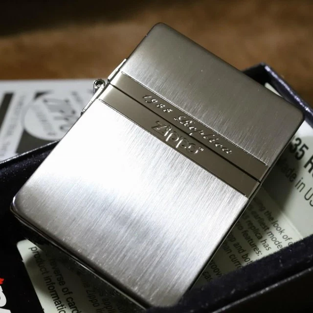 Zippo oil lighter 1935 Replica Mirror Line Double Sides Japan