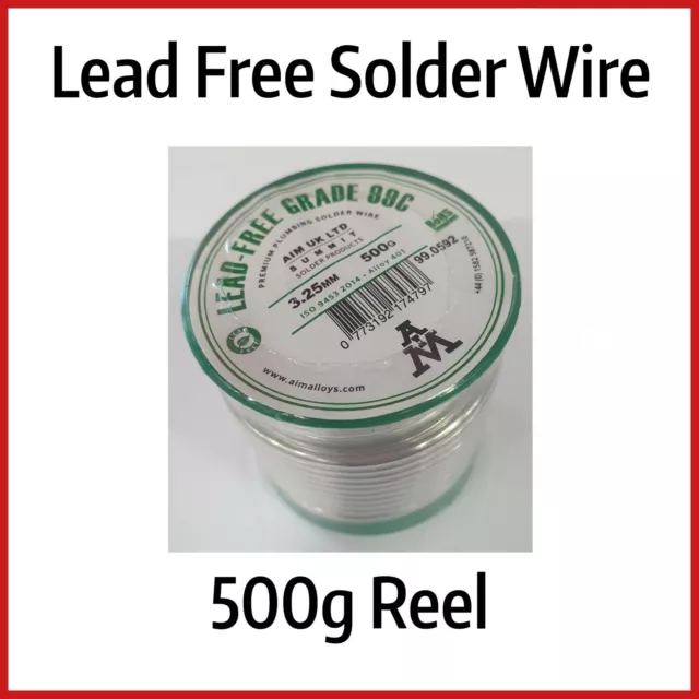 Lead Free Plumbers Solder Wire | Grade 99C | Summit Solder | 3.25mm 500g Roll