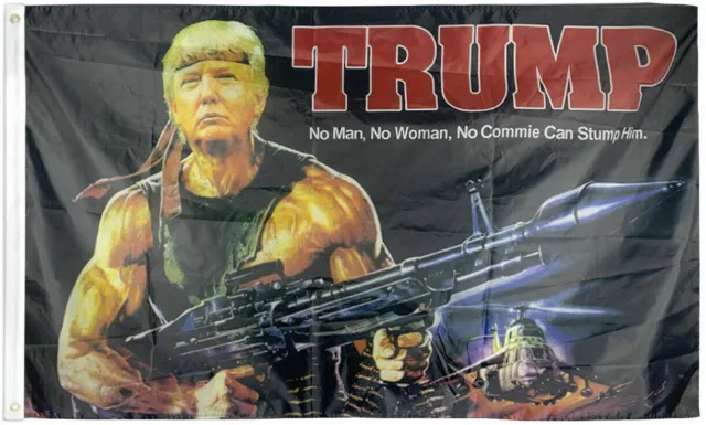 Trump Make America Great Again flag 3 x 5 Machine Gun MAGA Rambo Trump 2024 RPG