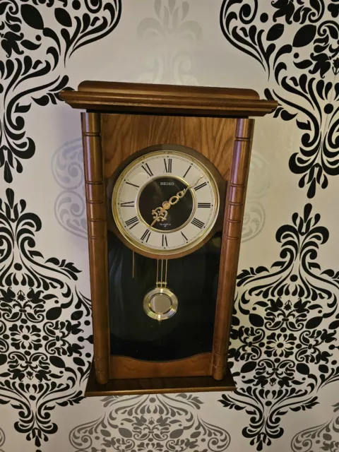 Seiko Mantle Wooden Pendulum Mantle Battery  Grandfather Clock 3