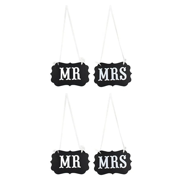 2 piezas Estilo Vintage Hombre y Mujer Carta Guirnalda Banner Decoración para