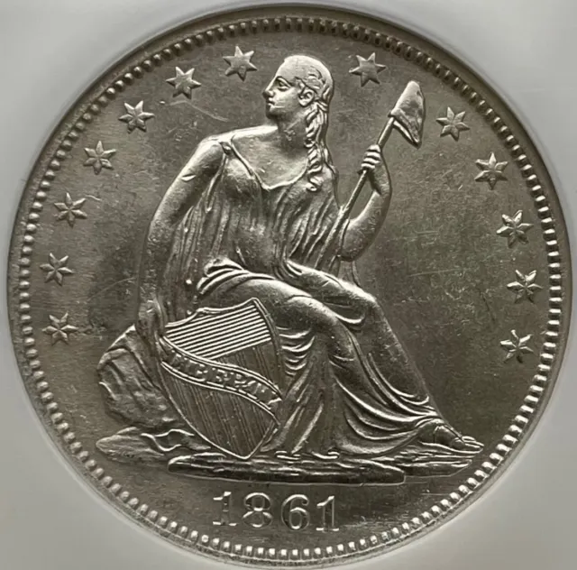 1861-O Seated Liberty Half Dollar CONFEDERATE CSA W-13 SS Republic (C) UNC