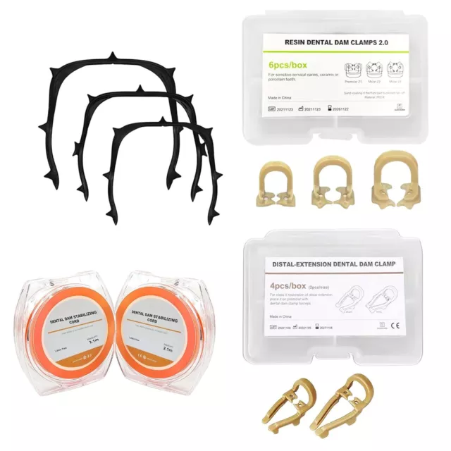 Dental Rubber Dam Frame Stabilizing Cord Resin Soft Clamp Distal Premolar Clamps