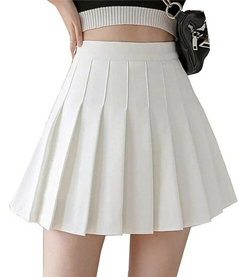 EXPÉDIÉ DE PARIS - Jupe Plissé Blanc Écolière Japonaise Uniforme Cosplay  Courte EUR 14,90 - PicClick FR