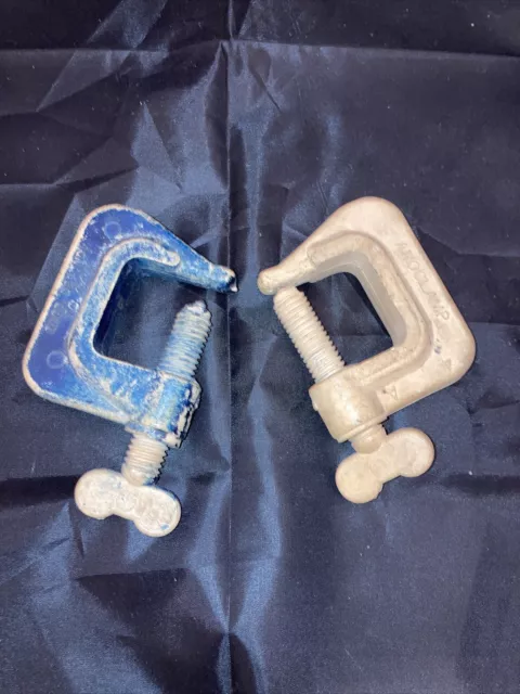 Pair Of Vintage Small G Clamps Plastic Des No 70 0491 Anoclamp R.S.A. Trident CT