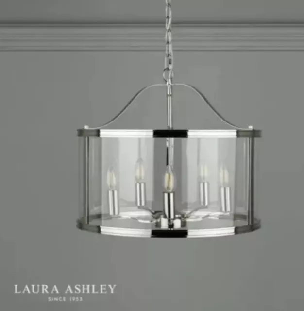 John Lewis Laura Ashley Harrington 5 Light Ceiling Light Polished Nickel