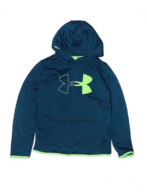 Under Armour Boys Green Pullover Hoodie L Youth