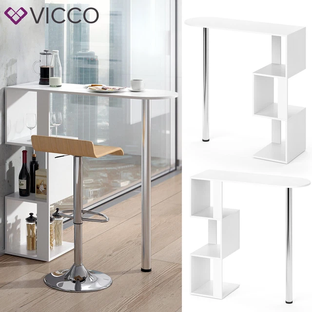 Table de bar Blanc 120x60x105 cm - Table De Bar - Table Haute - Table