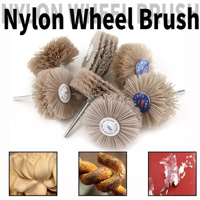 80mm Nylon Wheel Brush Abrasive Grinding Polishing Buffing Wheel For Rotary Tool