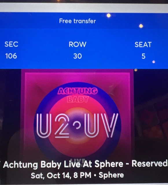 U2 TICKETS LAS Vegas Sphere Oct 14, 2023 10 Tickets 900.00 PicClick