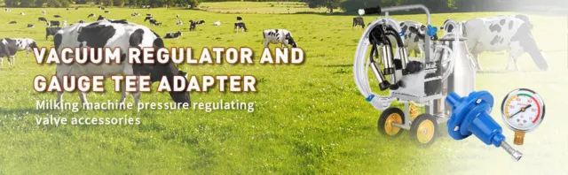 Vacuum Regulator+Gauge Tee Adapter: Pulsator Surge Devanal Milker Kit Cow Goat